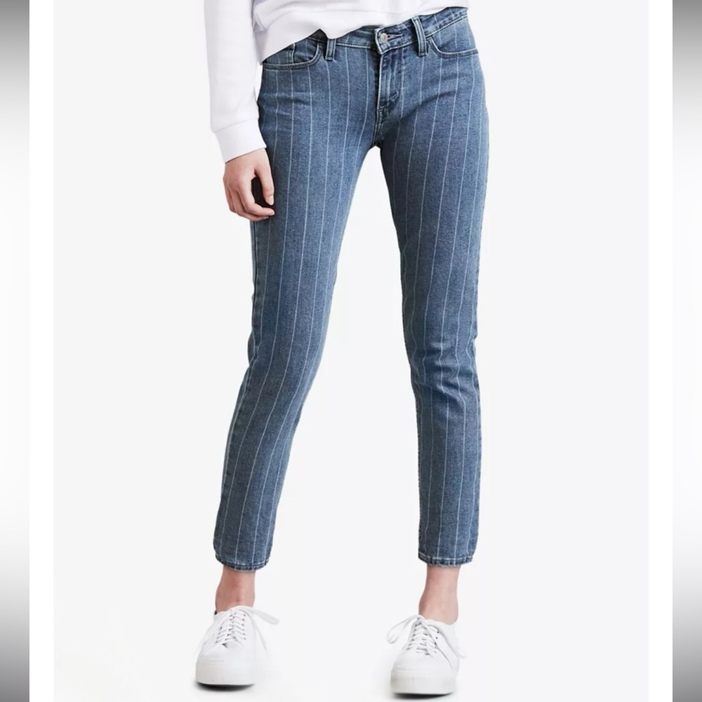 Levi's Blue Denim Pinstriped Women's Skinny Jeans Sz 29